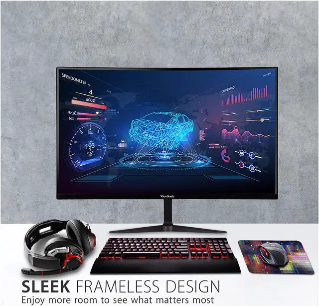 Alt view image 4 of 18 - ViewSonic VX3218-PC-MHD 32 Inch Full HD 1080p 165Hz 1ms Curved Gaming Monitor with Adaptive-Sync Eye Care Frameless HDMI and Display Port