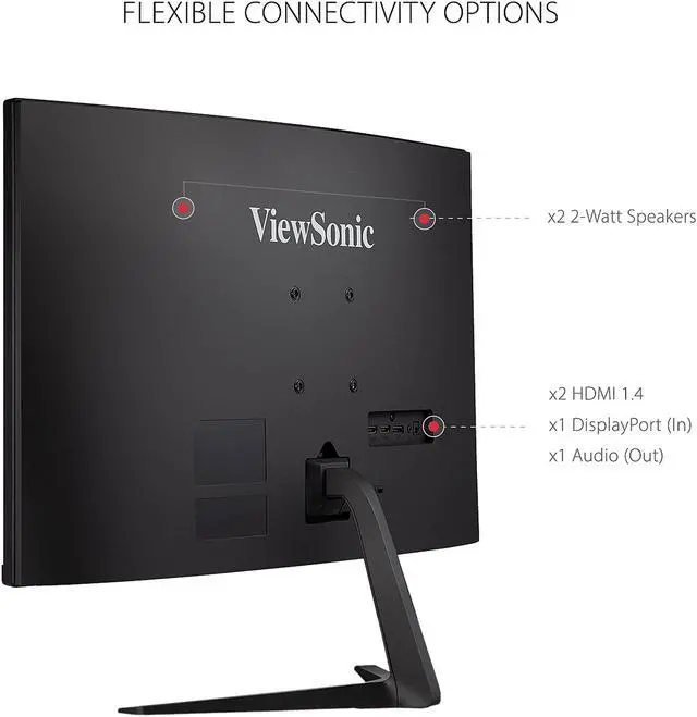 Alt view image 7 of 18 - ViewSonic VX3218-PC-MHD 32 Inch Full HD 1080p 165Hz 1ms Curved Gaming Monitor with Adaptive-Sync Eye Care Frameless HDMI and Display Port
