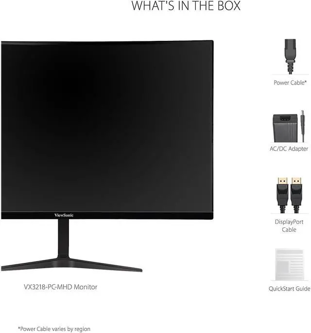 Alt view image 8 of 18 - ViewSonic VX3218-PC-MHD 32 Inch Full HD 1080p 165Hz 1ms Curved Gaming Monitor with Adaptive-Sync Eye Care Frameless HDMI and Display Port