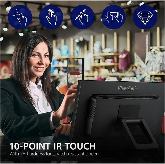 Alt view image 2 of 15 - ViewSonic TD2223 22 Inch 1080p 10-Point Multi IR Touch Screen with Eye Care HDMI, VGA, DVI and USB Hub