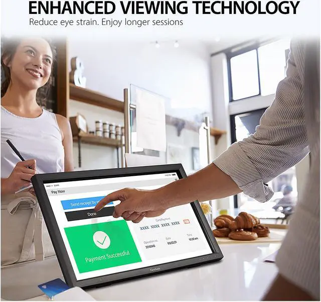 Alt view image 4 of 15 - ViewSonic TD2423d 24 Inch 1080p 75 Hz 10-Point Multi IR Touch Screen with Eye Care HDMI, VGA, USB Hub and DisplayPort