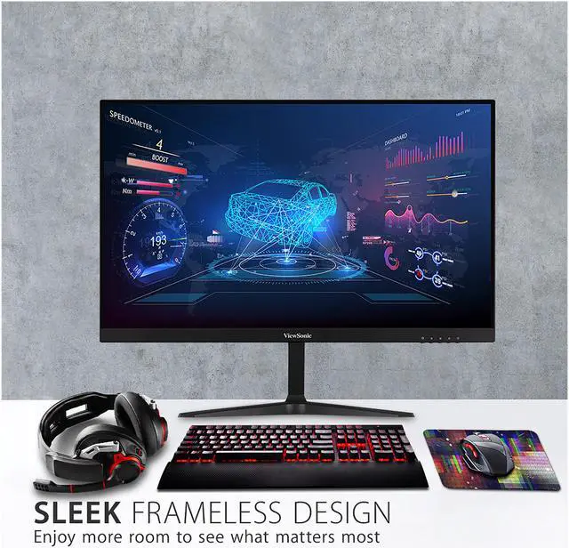 Alt view image 3 of 19 - ViewSonic VX2418-P-MHD 24 Inch Frameless Full HD 1080p 165Hz 1ms Gaming Monitor with Adaptive-Sync Eye Care HDMI and Display Port