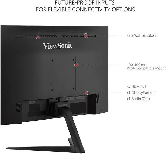 Alt view image 6 of 19 - ViewSonic VX2418-P-MHD 24 Inch Frameless Full HD 1080p 165Hz 1ms Gaming Monitor with Adaptive-Sync Eye Care HDMI and Display Port