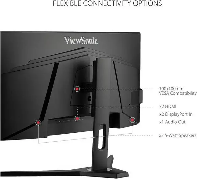 Alt view image 6 of 16 - ViewSonic VX3418-2KPC 34 Inch 21:9 UltraWide WQHD 1440p 144Hz 1ms Curved Gaming Monitor with Adaptive-Sync Eye Care HDMI and Display Port