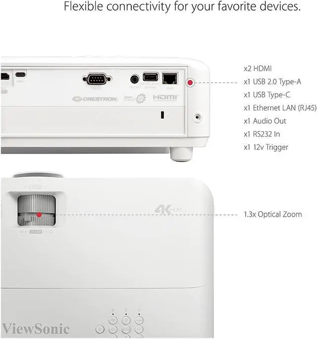 Alt view image 6 of 8 - ViewSonic PX748-4K True 4K UHD Projector with 4000 Lumens, 240Hz, 4.2ms for Home Theater and Gaming