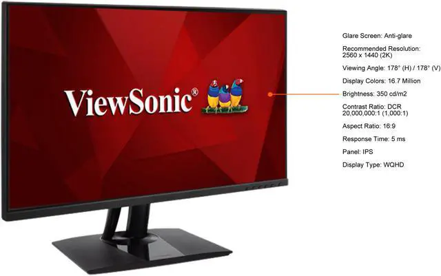 Alt view image 12 of 19 - ViewSonic VP2756-2K 27 Inch Premium IPS 1440p Frameless Ergonomic Monitor with Color Accuracy, Pantone Validated, Factory Calibrated, HDMI, DisplayPort and USB Type C for Professional Home and Office