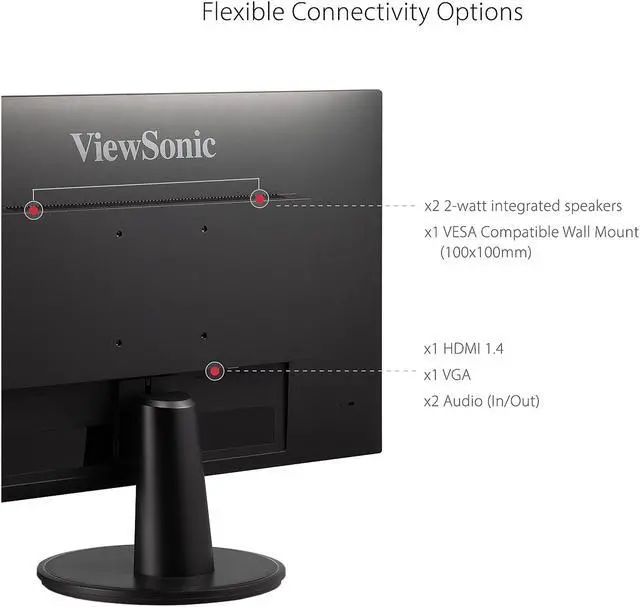 Alt view image 7 of 19 - ViewSonic VA2747-MHJ 27 Inch Full HD 1080p Monitor with Advanced Ergonomics, Ultra-Thin Bezel, Adaptive Sync, 75 Hz, Eye Care, HDMI, VGA Inputs for Home and Office
