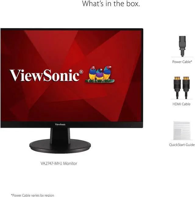 Alt view image 8 of 19 - ViewSonic VA2747-MHJ 27 Inch Full HD 1080p Monitor with Advanced Ergonomics, Ultra-Thin Bezel, Adaptive Sync, 75 Hz, Eye Care, HDMI, VGA Inputs for Home and Office