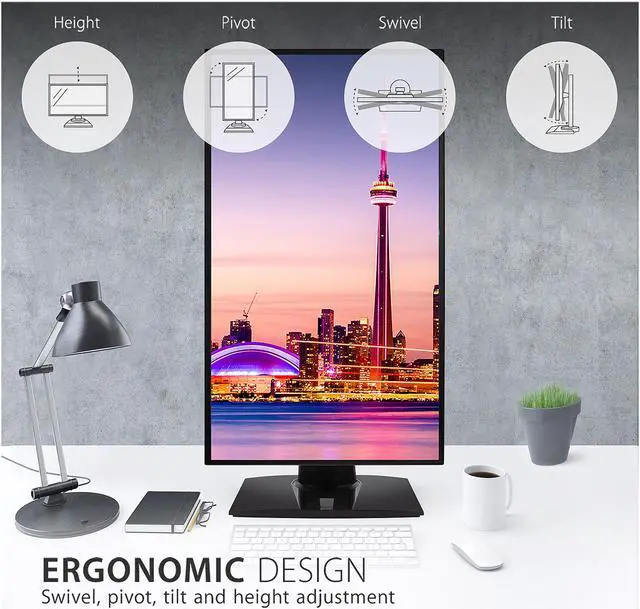 Alt view image 4 of 17 - ViewSonic VP2768a-4K 27 Inch Premium IPS 4K Monitor with Advanced Ergonomics, ColorPro 100% sRGB Rec 709, 14-bit 3D LUT, Eye Care, HDMI, USB Type C, DisplayPort for Professional Home and Office