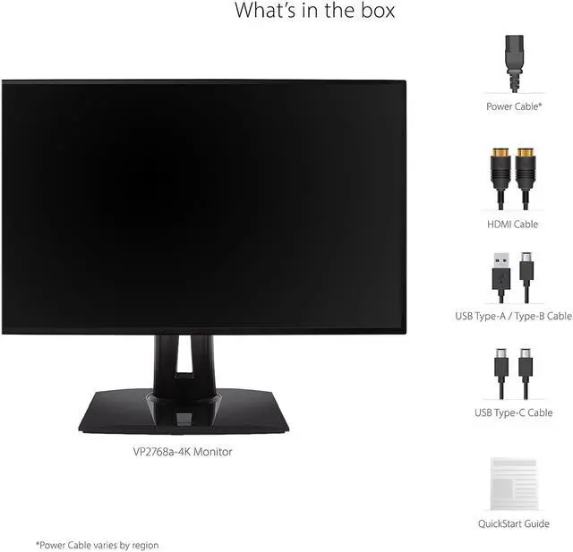 Alt view image 9 of 17 - ViewSonic VP2768a-4K 27 Inch Premium IPS 4K Monitor with Advanced Ergonomics, ColorPro 100% sRGB Rec 709, 14-bit 3D LUT, Eye Care, HDMI, USB Type C, DisplayPort for Professional Home and Office