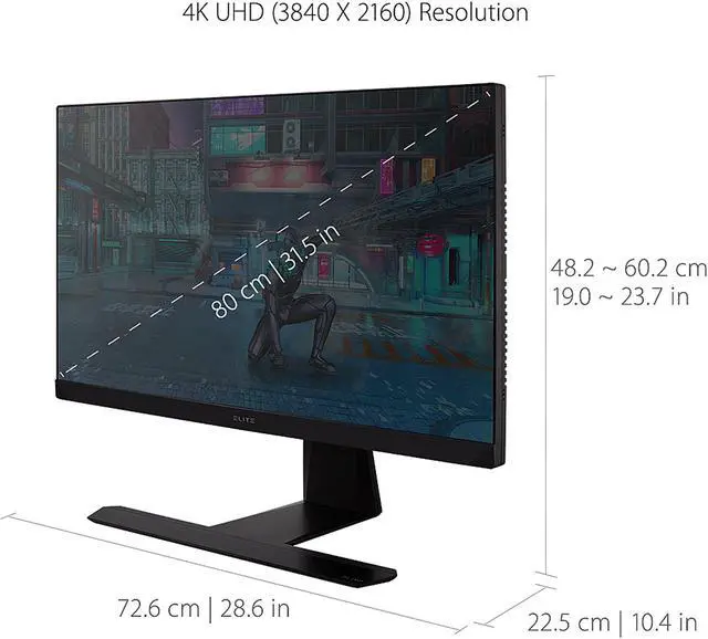 Alt view image 6 of 8 - ViewSonic ELITE XG320U 32 Inch 4K UHD Gaming Monitor with 150Hz, 1ms, HDR 600, FreeSync Premium Pro, HDMI, DisplayPort, USB, and Advanced Ergonomics for Esports