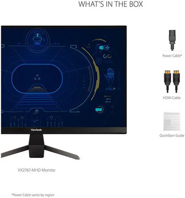 Alt view image 4 of 12 - ViewSonic VX2767-MHD 27 Inch 1080p Gaming Monitor with 75Hz, 1ms, Ultra-Thin Bezels, FreeSync, Eye Care, HDMI, VGA, and DP