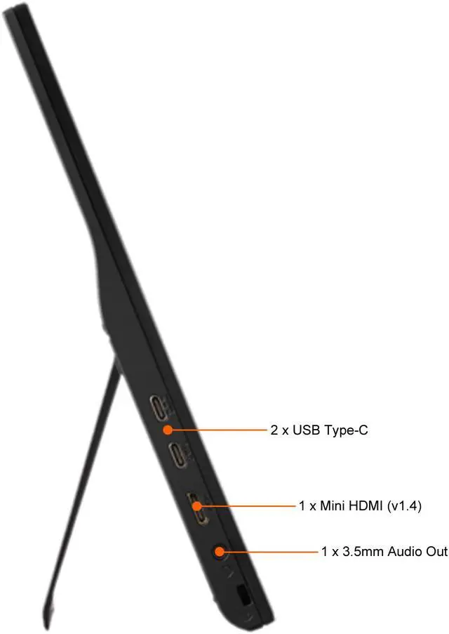 Alt view image 7 of 10 - ViewSonic VA1655 15.6 Inch 1080p Portable IPS Monitor with Mobile Ergonomics, USB-C, and HDMI for Home and Office