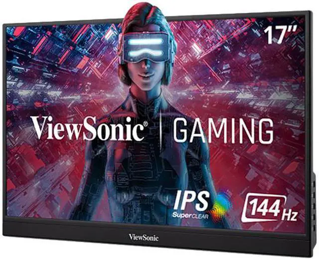 Alt view image 2 of 13 - ViewSonic VX1755 17 Inch 1080p Portable IPS Gaming Monitor with 144Hz, Mobile Ergonomics, AMD FreeSync Premium, USB-C, and HDMI for Home and Esports
