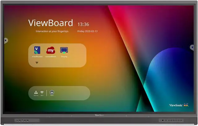 Main image of ViewSonic IFP6552-1C-E1 65" 4K UHD Interactive Display with Integrated Microphone Bundle with Wall Mount
