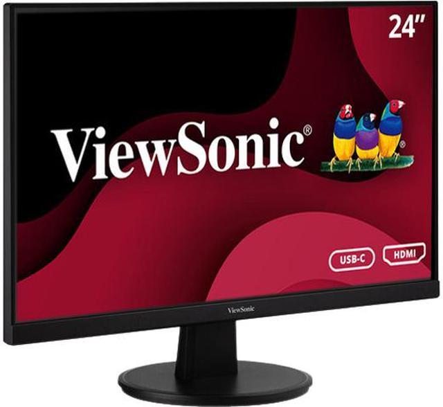 Alt view image 3 of 9 - ViewSonic VA2447-MHU 24 Inch Full HD 1080p Monitor with Ultra-Thin Bezel, Adaptive Sync, 75Hz, Eye Care, and HDMI, VGA, USB-C Inputs for Home and Office