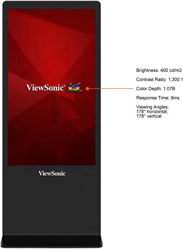 Alt view image 3 of 6 - ViewSonic EP5542 Black Digital Signage Kiosk