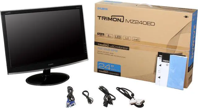Alt view image 8 of 8 - Zalman 24" LCD Monitor 5 ms D-Sub, DVI MZ240ED