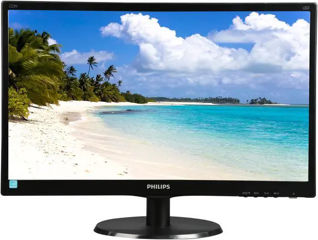 Alt view image 2 of 8 - PHILIPS 223V5LSB Black 21.5" 5ms 1920 x 1080 Widescreen LED Backlight LCD Monitor 250 cd/m2 DCR 10,000,000:1 (1000:1) VGA, DVI-D, Vesa mount, Tilt