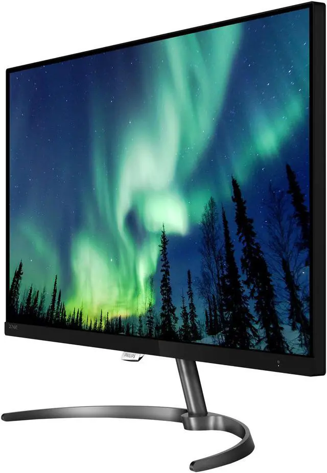 Alt view image 4 of 6 - Philips 276E8FJAB 27" monitor, Quad HD 2560x1440 IPS panel, Ultra Wide-Color 132% sRGB & 114% NTSC coverage, HDMI/DVI-D/VGA, Audio out, HDMI/DisplayPort/VGA, Audio in/out, Built-in speakers, Narrow borders, Flicker-Free, EPEAT Silver