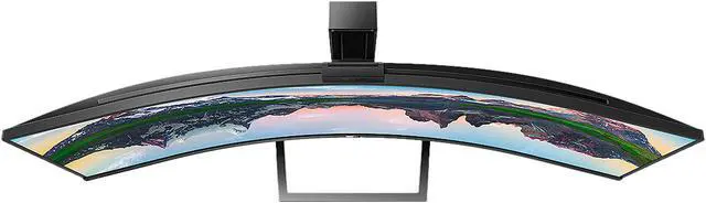 Alt view image 8 of 9 - Philips 499P9H 49" SuperWide Curved Monitor, Dual QHD 5120 x 1440 32:9, USB-C Docking, KVM Switch, HDMI/DisplayPort, Windows Hello Pop-Up Webcam, SmartEgoBase, LightSensor