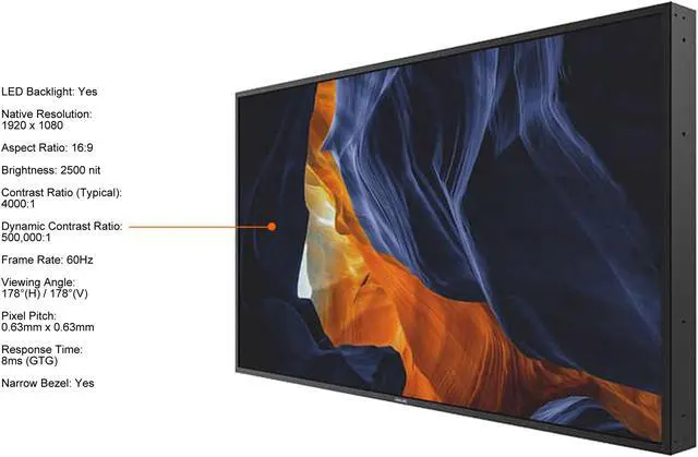 Alt view image 3 of 3 - Philips 55BDL6002H/00 55" Signage Solutions H-Line Display