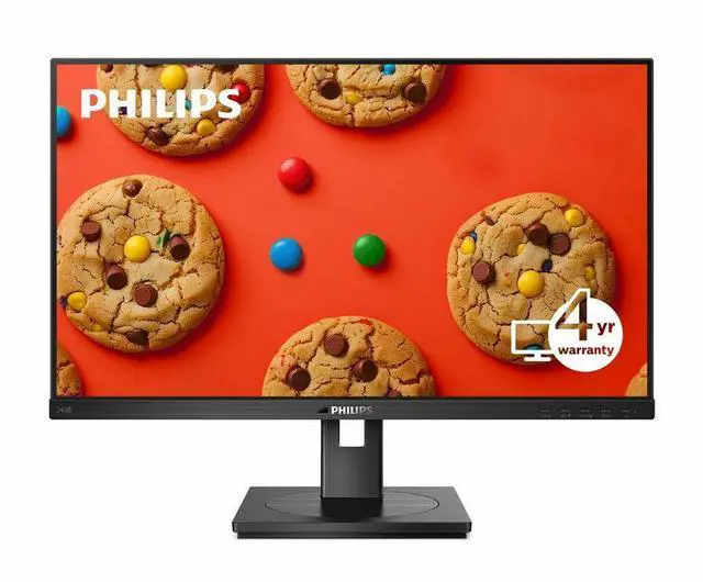 Main image of Philips 242B1G 24" Full HD IPS Monitor, USB Hub, Ergonomic Stand, HDMI, DisplayPort, DVI & VGA, PowerSensor Technology, EPEAT Certified, 4-Year Warranty