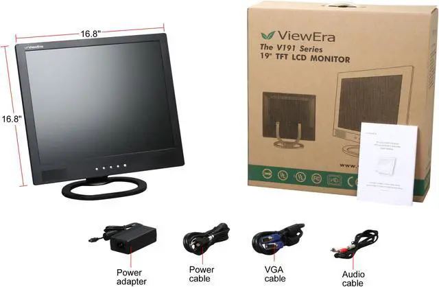 Alt view image 8 of 8 - ViewEra 19" Active Matrix, TFT LCD SXGA LCD Video Monitor 5 ms D-Sub, S-Video, Composite V191HV (black) V191HV-B
