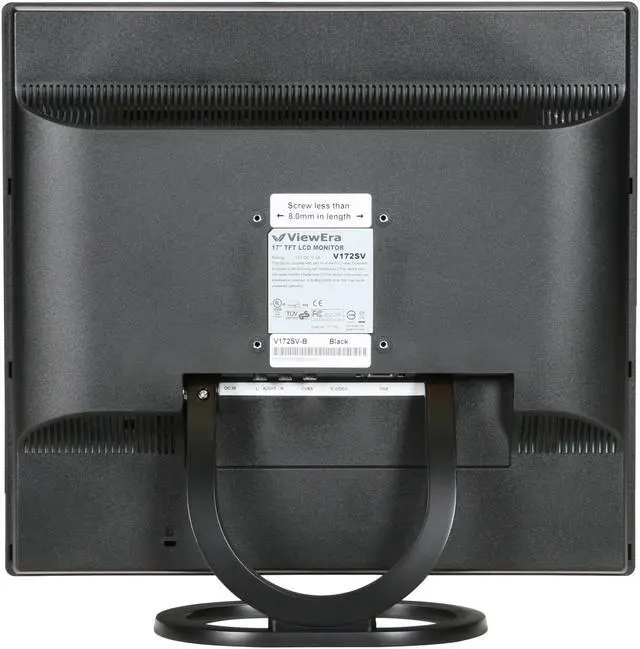 Alt view image 5 of 8 - ViewEra V172SV-B Black 17" 8ms LCD Video Monitor 300 cd/m2 500:1 Built-in Speakers&Composite video