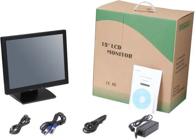 Alt view image 8 of 8 - ViewEra V157TP Black 15" USB 5-wire Resistive Touchscreen Monitor 250 cd/m2 500:1