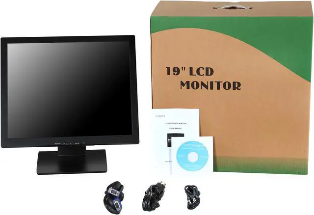 Alt view image 9 of 9 - ViewEra V197TP Black 19" USB 5-wire Resistive Touchscreen Monitor 250 cd/m2 500:1
