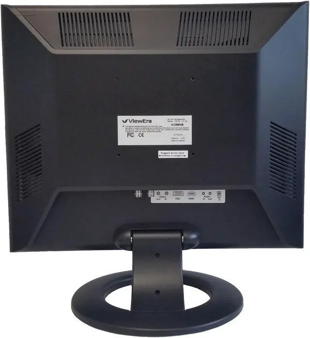 Alt view image 3 of 6 - ViewEra V198HB Black 19" HDMI/BNC LCD/LED Security Monitor, 250cd/m2, 1000:1, HDMI, BNC In/Out, D-Sub