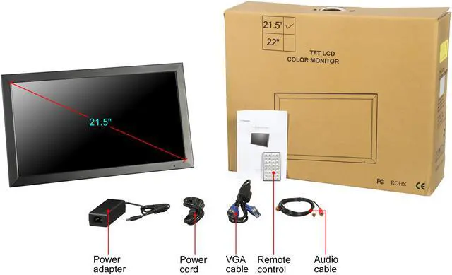 Alt view image 9 of 8 - ViewEra 22" (Actual size 21.5") Active Matrix, TFT LCD FHD Metal Case LCD/LED Security Monitor, HDMI, BNC In/Out, USB, D-Sub, PIP, Remote 5 ms 2 x HDMI In, 1 x VGA In, 1 x USB In, 1 x BNC In
1 x BNC Out Flat Panel V215HBM