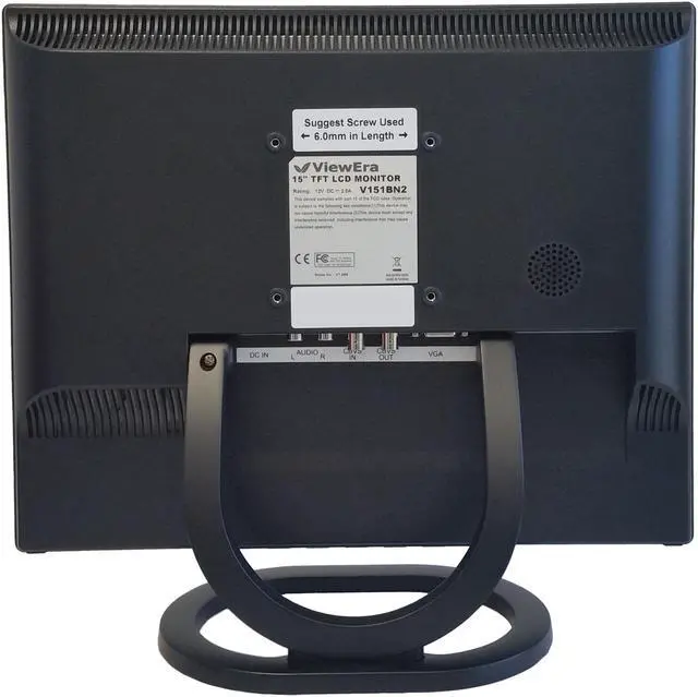Alt view image 3 of 6 - ViewEra V151BN2 Black 15" LCD/LED Security Monitor, 350cd/m2, 700:1, BNC In/Out, D-Sub