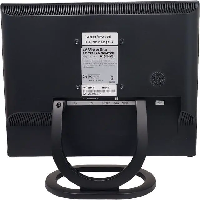 Alt view image 5 of 7 - ViewEra V151HV3 TFT-LCF 15" Video Monitor, Black; 1024 x 768 Resolution; Built-in Speakers; Adjustable Stand; Wall Mountable; 7 ms Response Time