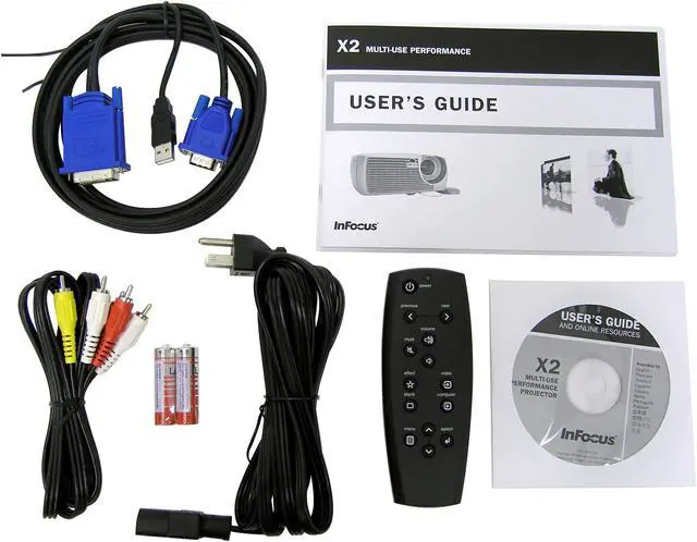 Alt view image 8 of 8 - InFocus X2 1024 x 768 1700 max ANSI lumens DLP Projector 2000:1