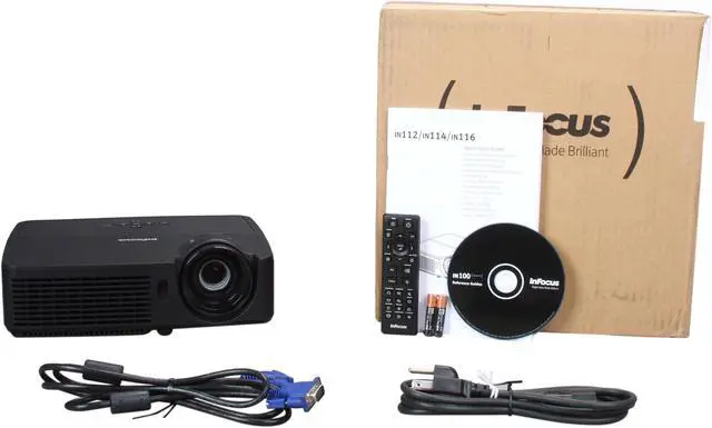 Alt view image 7 of 7 - InFocus IN114 1024 x 768 High Bright: 2700 max ANSI lumens Eco Mode: 2160 max ANSI lumens DLP Projector 3000:1