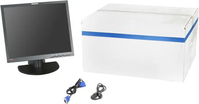 Alt view image 10 of 10 - lenovo ThinkVision Tilt, swivel & height adjustable standing L192p 19" 20ms   LCD Monitor 250 cd/m2 1000:1