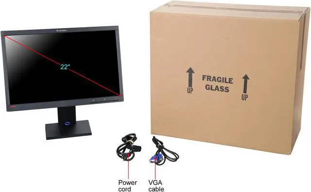 Alt view image 8 of 8 - Lenovo L2250pwD 1680 x 1050 Resolution 22" WideScreen LCD Flat Panel Computer Monitor Display