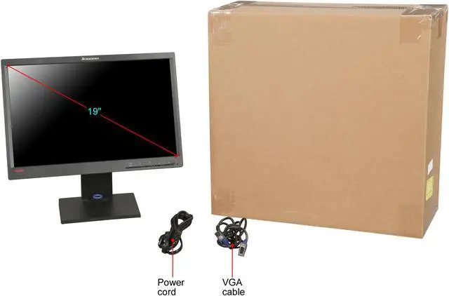 Alt view image 9 of 9 - lenovo ThinkVision LT1952p 19-inch Wide LCD Monitor 250 cd/m2 DCR 10,000,000:1 (1,000:1)