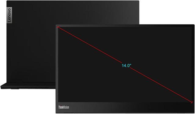 Alt view image 7 of 7 - Lenovo ThinkVision M14 14" Full HD 1920x1080 IPS Monitor - 300 Nit 6ms 2xUSB Type-C Ports Widescreen Backlit LED LCD Mobile Portable Display Raven Black