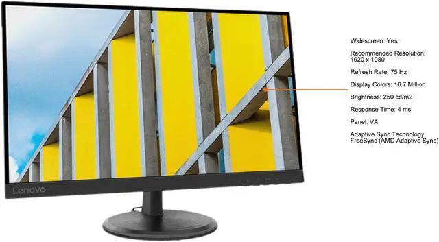 Alt view image 5 of 11 - Lenovo 27" 75 Hz VA Business Monitor 4 ms FreeSync (AMD Adaptive Sync) Flat Panel ThinkVision C27-30