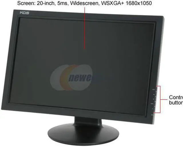 Alt view image 3 of 12 - KDS 20" WSXGA+ LCD Monitor 5 ms D-Sub, DVI K-20MDWB
