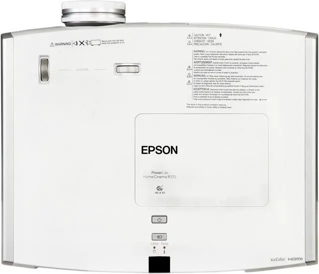 Alt view image 5 of 8 - EPSON PowerLite Home Cinema 8100 1080P 1920x1080 1800 Lumens Home Theater 3LCD Projector