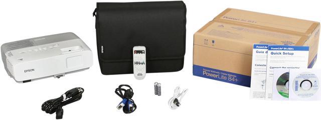 Alt view image 7 of 7 - EPSON PowerLite 84+ XGA 1024x768 2600 Lumens Multimedia 3LCD Projector w/ Network Function