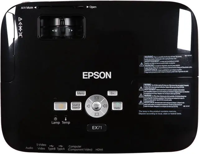 Alt view image 6 of 8 - Epson PowerLite EX71 Mulimedia Projector, V11H310120