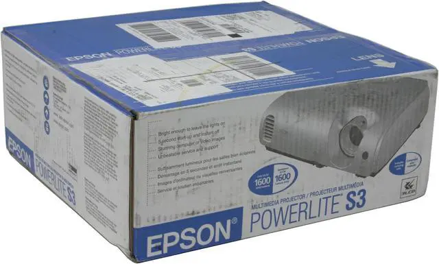 Alt view image 10 of 10 - EPSON POWERLITE S3 800 x 600 1600 ANSI lumens (High Brightness), 1400 ANSI lumens (Low Brightness) LCD Projector 500:1