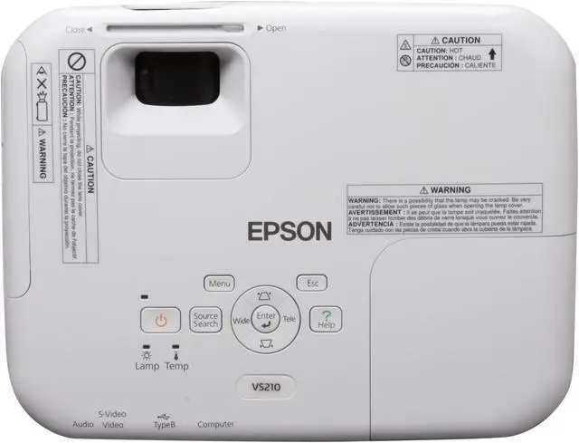 Alt view image 7 of 8 - EPSON VS210 (V11H433020) 800 x 600 (SVGA) 2600 lumens LCD Multimedia Projector Up to 3000:1 - OEM