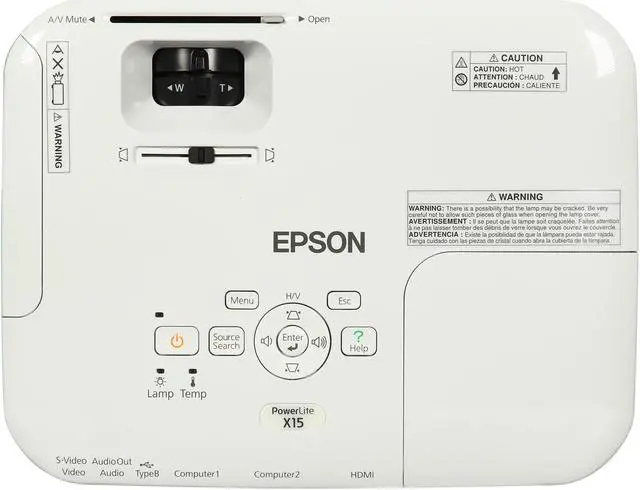 Alt view image 7 of 9 - EPSON PowerLite X15 XGA 3000 lumens LCD Projector 3000:1