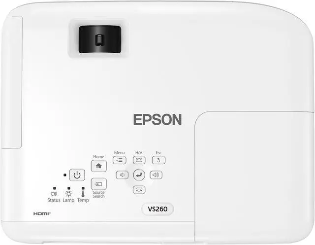 Alt view image 7 of 8 - Epson VS260 3-Chip 3LCD XGA Projector, 3,300 Lumens Color Brightness, 3,300 Lumens White Brightness, HDMI, Built-in Speaker, 15,000:1 Contrast Ratio